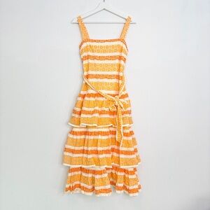 ZIMMERMANN Jude tiered lace dress creamsicle orange